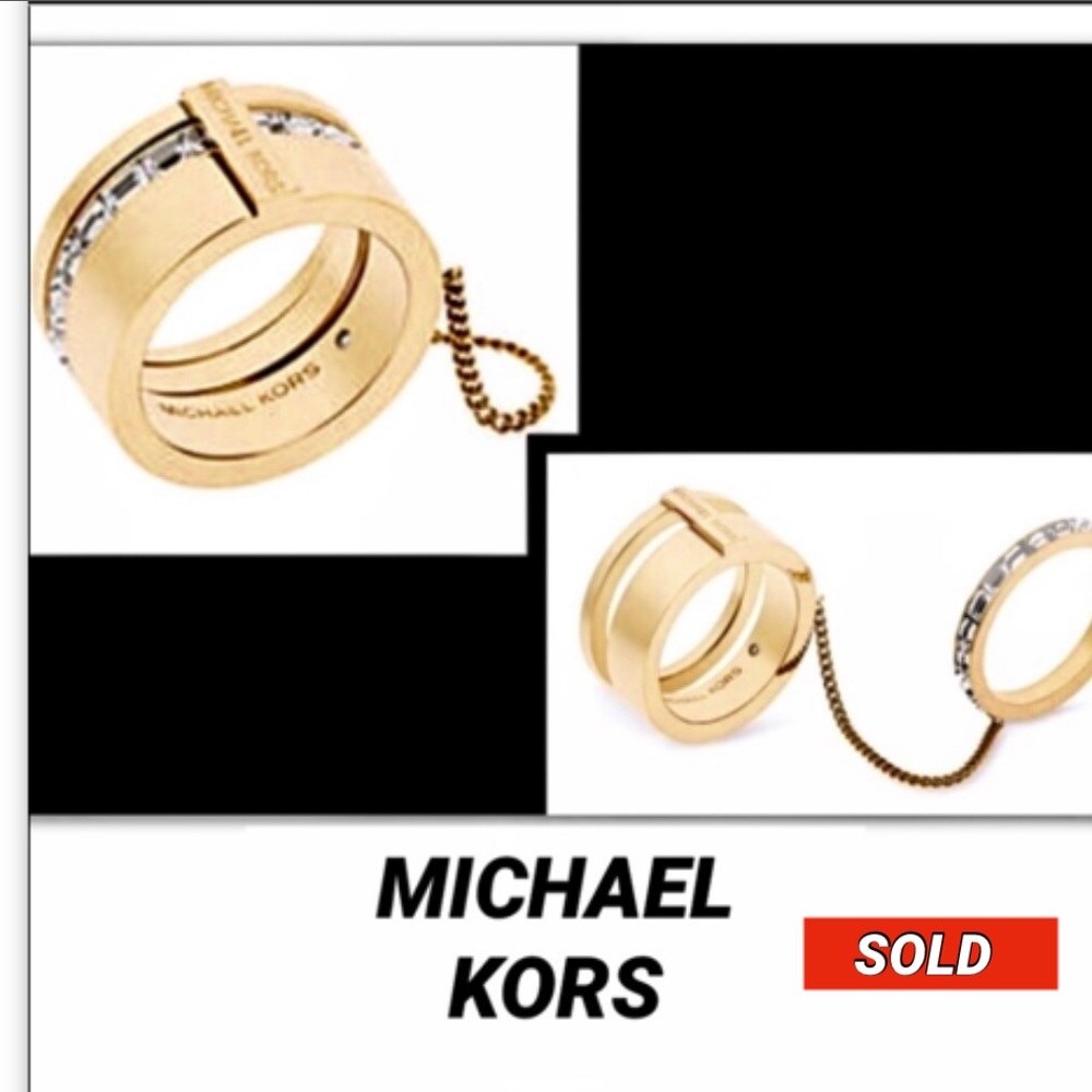 MICHAEL KORS •Brilliance Baguette 2in1 Barrel Ring - Picture 1 of 8